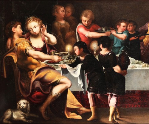 Tableaux et dessins Tableaux XVIIe siècle - Banquet de Fiançailles - Ècole flamande du XVIIe siècle